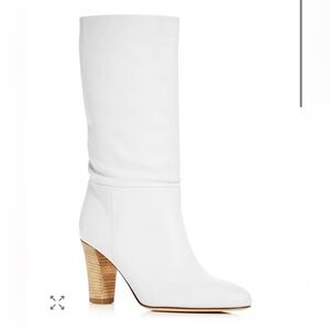 SJP Reign White Leather Boots